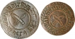 Copper One and Two Paisa Coins of Tribhuvan Vira Vikrama of Nepal.