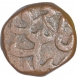 Copper Half Dam Coin of Akbar of Hazarat Delhi Mint.