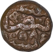 Copper One Dam Coin of Akbar of Bhakkar Mint.