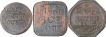 Lot of Three Copper Coins of Bhupal SIngh of Mewar State.