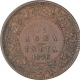 Copper One Twelfth Anna Coin of Victoria Queen of Calcutta Mint of 1876.