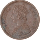 Copper One Twelfth Anna Coin of Victoria Empress of Bombay Mint of 1884.