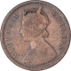 Rare Copper One Quarter Anna Coin of Victoria Empress of Bombay Mint of 1877.