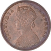 Copper One Quarter Anna Coin of Victoria Empress of Calcutta Mint of 1887.