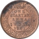 Copper One Quarter Anna Coin of Victoria Empress of Calcutta Mint of 1901.