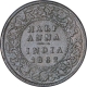 Copper Half Anna Coin of Victoria Queen of Madras Mint of 1862.