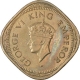 Nickel Brass Two Annas Coin of King George VI of Bombay Mint of 1945.