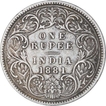 Rare Silver One Rupee Coin of Victoria Empress of Bombay Mint of 1881.