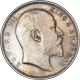 Silver One Rupee Coin of King Edward VII of Calcutta Mint of 1906.