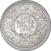 Silver One Rupee Coin of King George V of Bombay Mint of 1919.