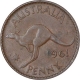 Copper One Penny Coin of Queen Elizabeth II of Australia.