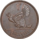 Copper One Penny Coin of Ireland.