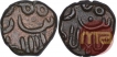 Copper One Falus Coins of Muhammad Shah I of Bahmani Sultanate.