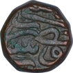 Copper One Dam Coin of Akbar of Hazrat Delhi Mint.