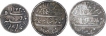 Silver Half and One Eighth Rupee Coins of Madras Presidency.