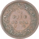 Copper Half Pice of Victoria Empress of Calcutta Mint of 1895.