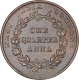 Copper One Quarter Anna Coin of East India Company of Calcutta Mint of 1835.