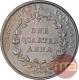 Copper Quarter Anna Coin of East India Company of Calcutta Mint of 1835.