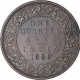 Copper Quarter Anna Coin of Victoria Empress of Bombay Mint of 1886.