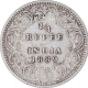 Silver Quarter Rupee Coin of Victoria Empress of Bombay Mint of 1889.