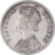 Silver Quarter Rupee Coin of Victoria Empress of Bombay Mint of 1889.