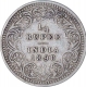 Silver Quarter Rupee Coin of Victoria Empress of Calcutta Mint of 1890.