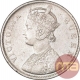 Silver Rupee Coin of Victoria Queen of Calcutta Mint of 1862.