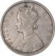 Silver One Rupee Coin of Victoria Queen of Bombay Mint of 1862.