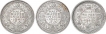 Silver Half Rupee Coins of King George VI of Bombay Mint of Different Years.