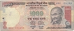 Error One Thousand Rupees Bank  Note of Mahatma Gandhi of Republic India of the year 2008.