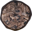 Copper Dam Coin of Akbar of Narnol Mint of Fi Tarikh Type.