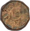 Copper Dam Coin of Akbar of Narnol Mint of Fi Tarikh Type.