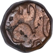 Copper Dam Coin of Akbar of Narnol Mint of Fi Tarikh Type.