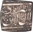 Silver Square One Rupee Coin of Akbar of Kalima Type.