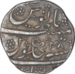 Silver One Rupee Coin of Aurangzeb of Kanbayat Mint.