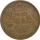 Copper One Quarter Anna Coin of East India Company of Calcutta Mint of 1835.