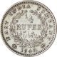 Silver Quarter Rupee Coin of Victoria Queen of Madras Mint of 1840.