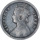 Silver Quarter Rupee Coin of Victoria Queen of Calcutta Mint of 1874.