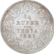 Silver Quarter Rupee Coin of Victoria Empress of Calcutta Mint of 1882.