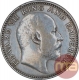 Silver Half Rupee Coin of King Edward VII of Calcutta Mint of 1910.