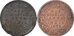 Lot of Two Copper One Quarter Anna Coin of Victoria Queen of Calcutta Mint.