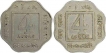 Lot of Two Cupro Nickel Four Annas Coin of King George V of Calcutta Mint of Different Year.