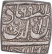 Silver Square One Rupee Coin of Akbar of Ahmadabad Mint.