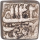 Silver Square One Rupee Coin of Akbar of Ardibitisht Month.