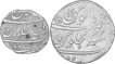 Rare Silver One Rupee & Half Rupee Coins of Aurangzeb Alamgir of Surat Mint.