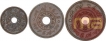 Set of Three Copper Kori Coins of Vijayarajji of Bhuj Mint of Kutch State.