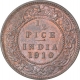 Bronze Half Pice Coin of King Edward VII of Calcutta Mint of 1910.   