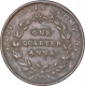 Copper One Quarter Anna Coin of East India Company of Calcutta Mint of 1835.