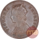 Copper One Quarter Anna Coin of Victoria Empress of Calcutta Mint of 1893.