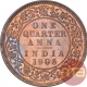 Copper One Quarter Anna Coin of King Edward VII of Calcutta Mint of 1906.